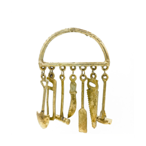 Mini Ferramenta Dourado De Ogum Deitado 10CM Para Assentamento