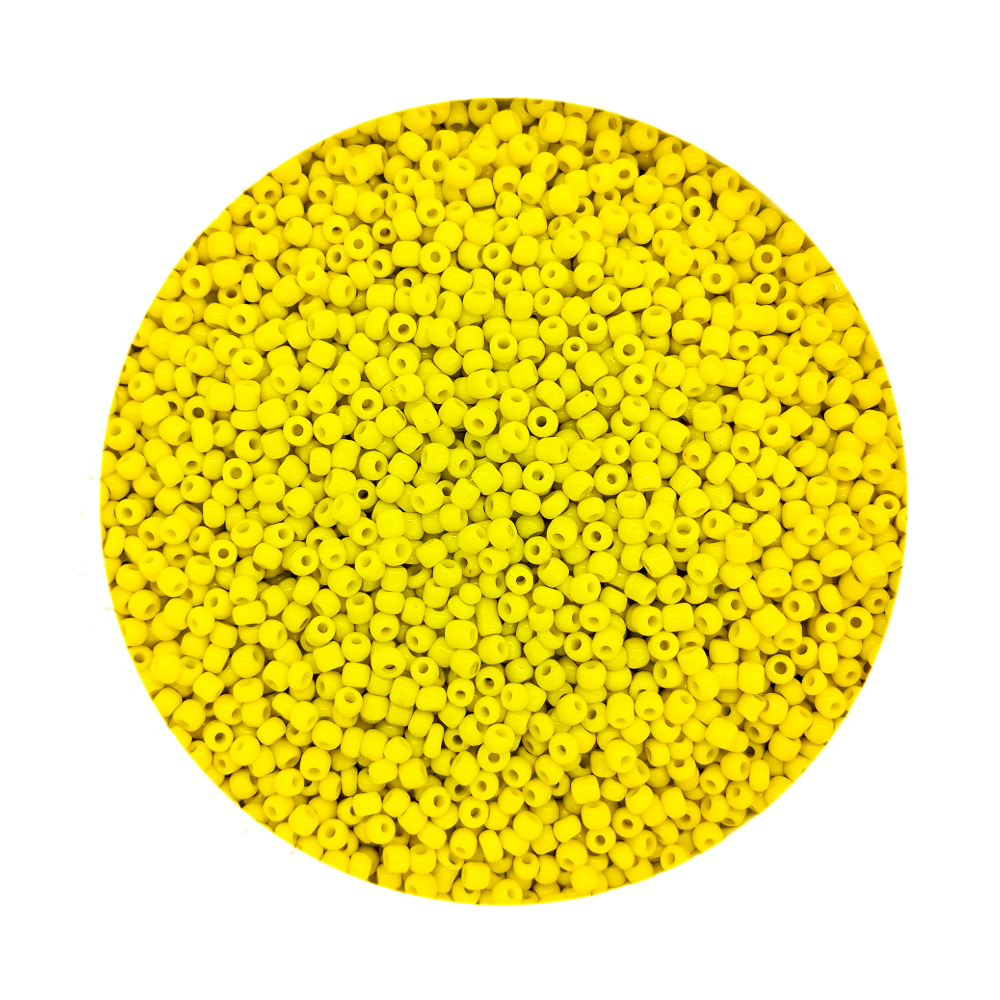 Pacote 100G Conta De Missanga Leitosa Amarelo