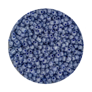 Pacote 100G Conta De Missanga Leitosa Azul Perolado