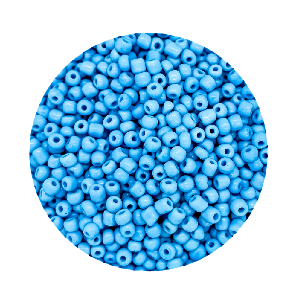 Pacote 100G Conta De Missanga Leitosa Azul