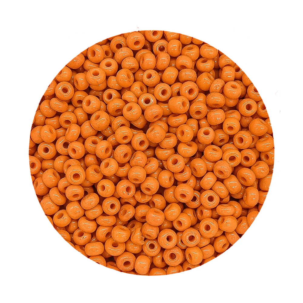 Pacote 100G Conta De Missanga Leitosa Laranja