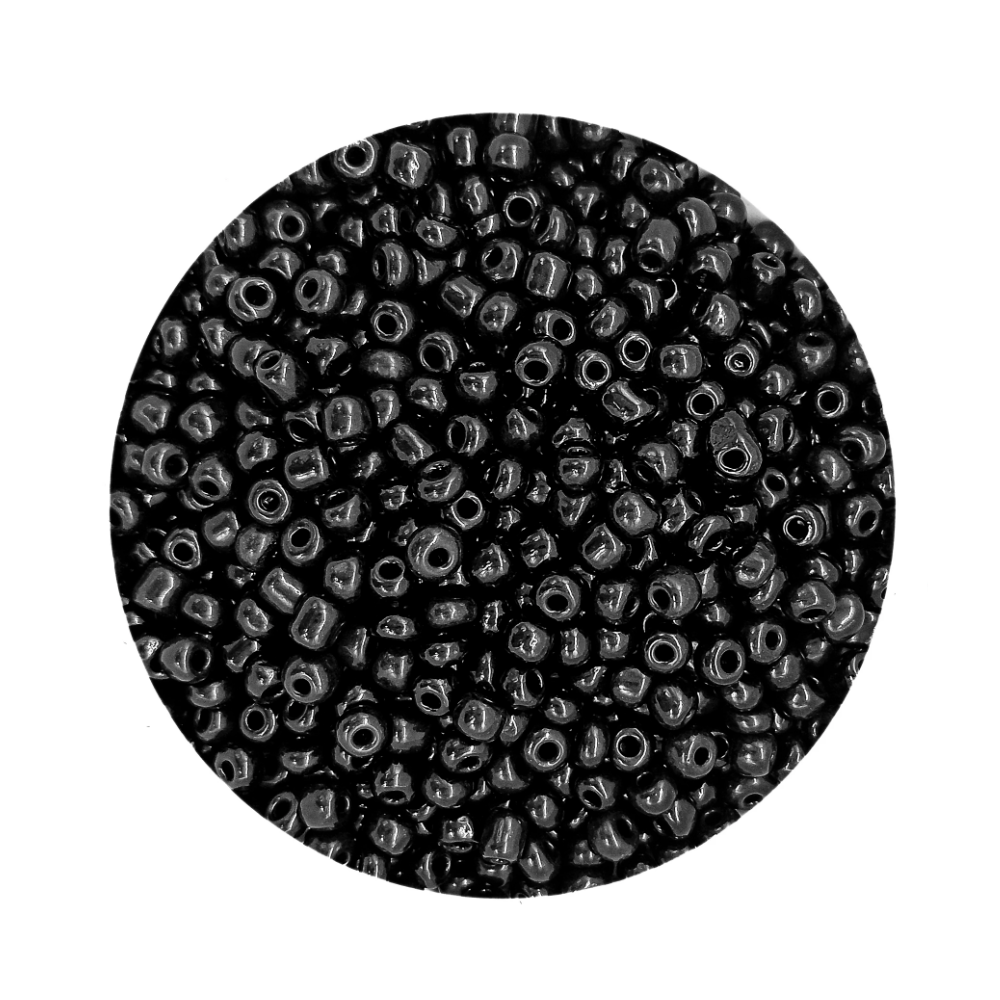 Pacote 100G Conta De Missanga Leitosa Preto