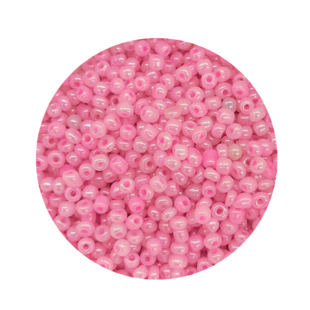 Pacote 100G Conta De Missanga Leitosa Rosa