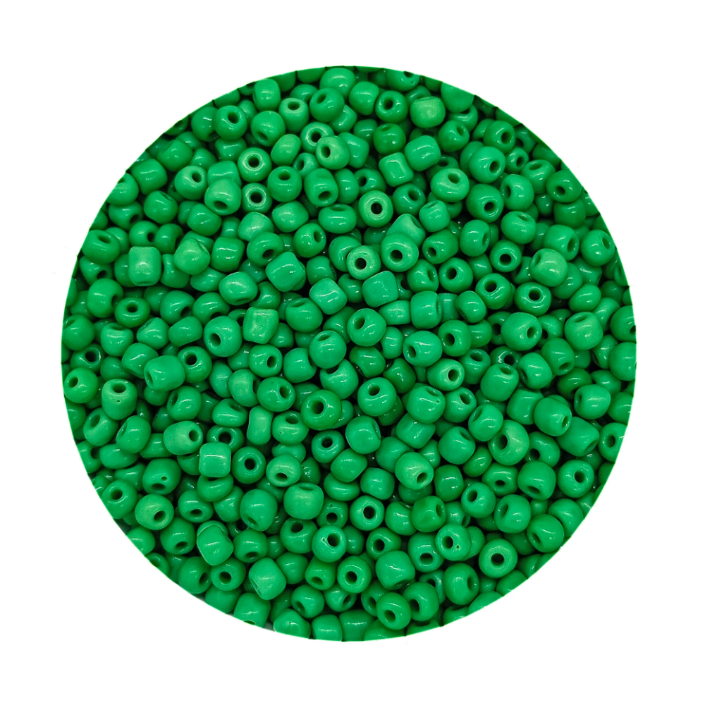 Pacote 100G Conta De Missanga Leitosa Verde