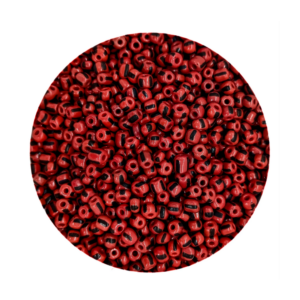 Pacote 100G Conta De Missanga Leitosa Vermelho/Preto