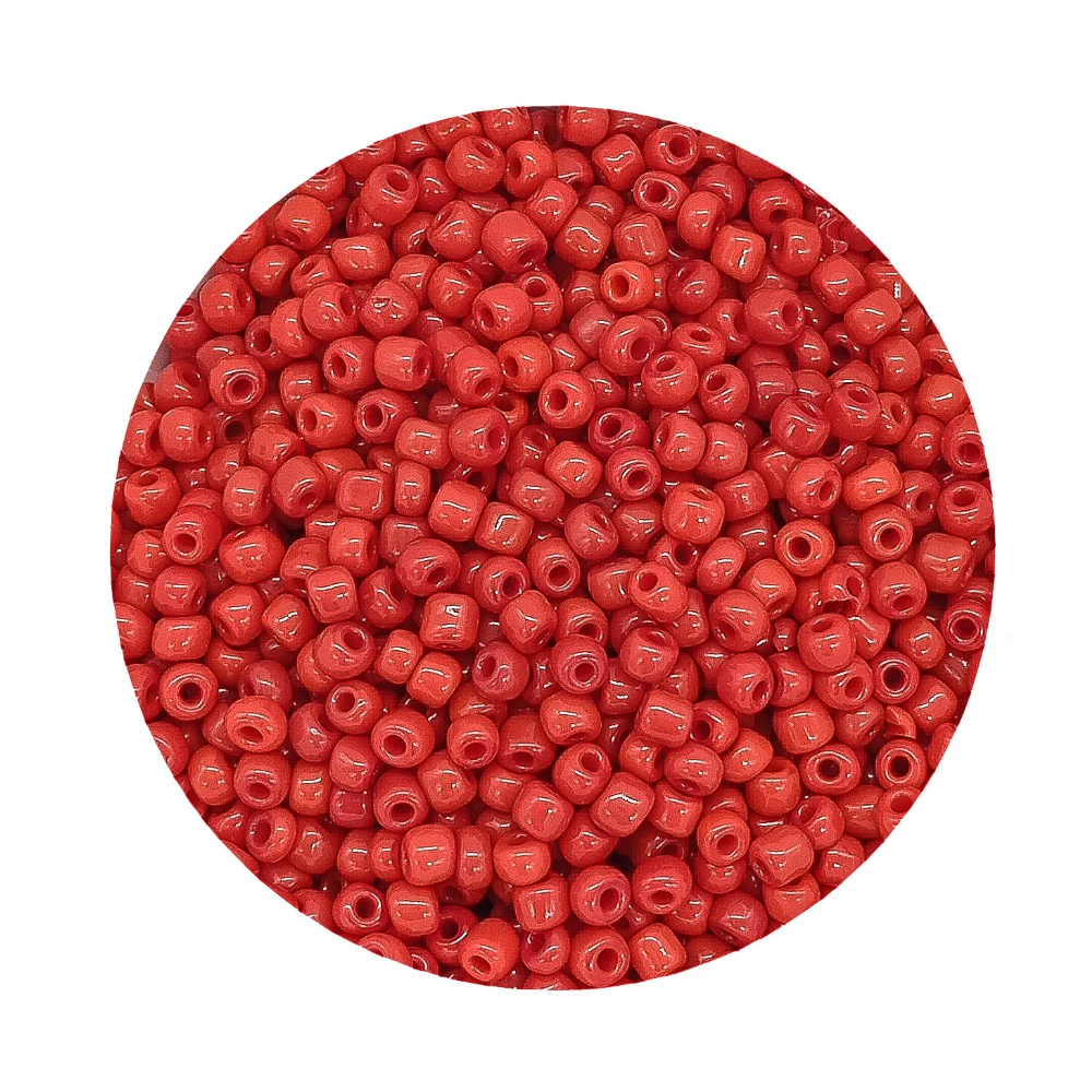 Pacote 100G Conta De Missanga Leitosa Vermelho