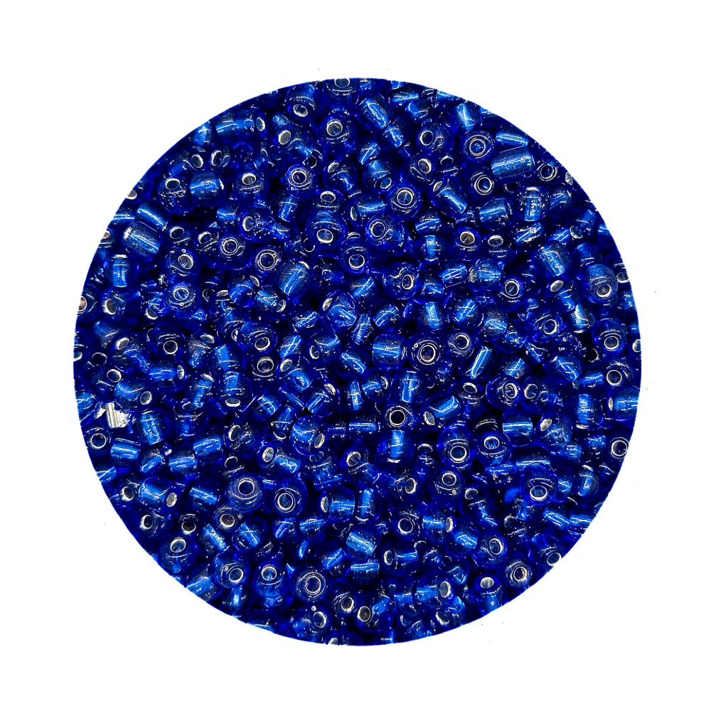 Pacote 100G Conta De Missanga Transparente Azul Marinho