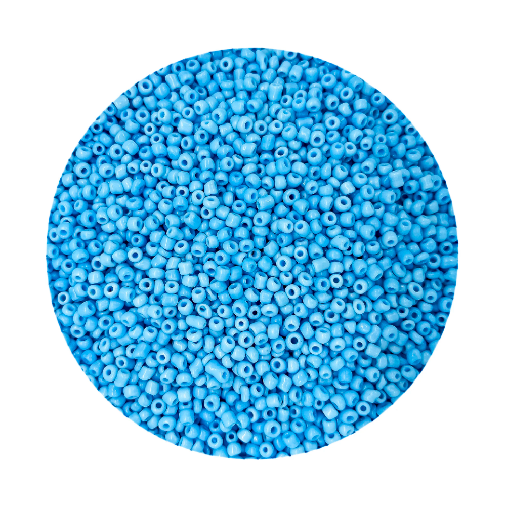 Pacote 100G Conta De Missanguinha Leitosa Azul