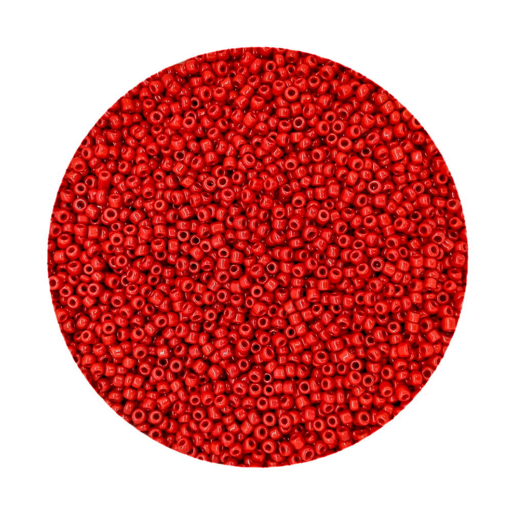 Pacote 100G Conta De Missanguinha Leitosa Vermelho