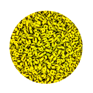 Pacote 500G Conta De Missanga Leitosa Amarelo/Preto