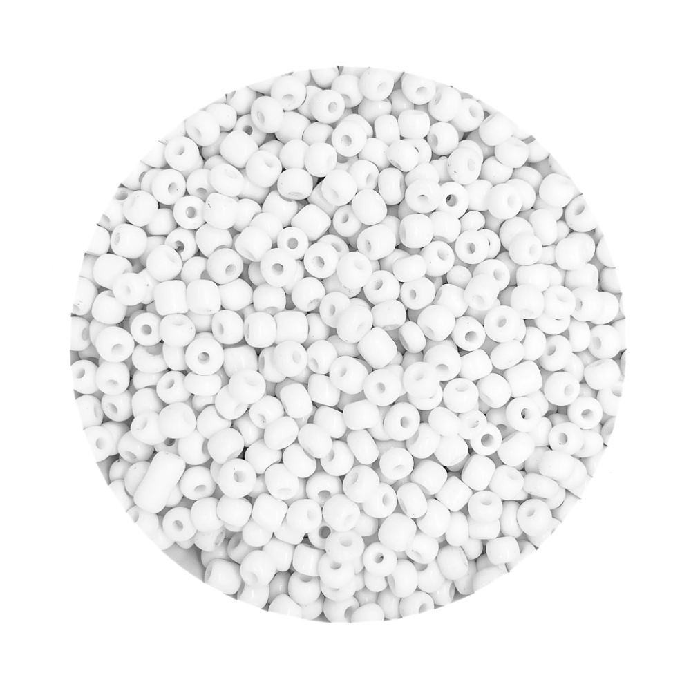 Pacote 500G Conta De Missanga Leitosa Branco