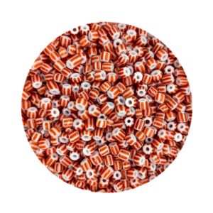 Pacote 500G Conta De Missanga Leitosa Vermelho/Branco
