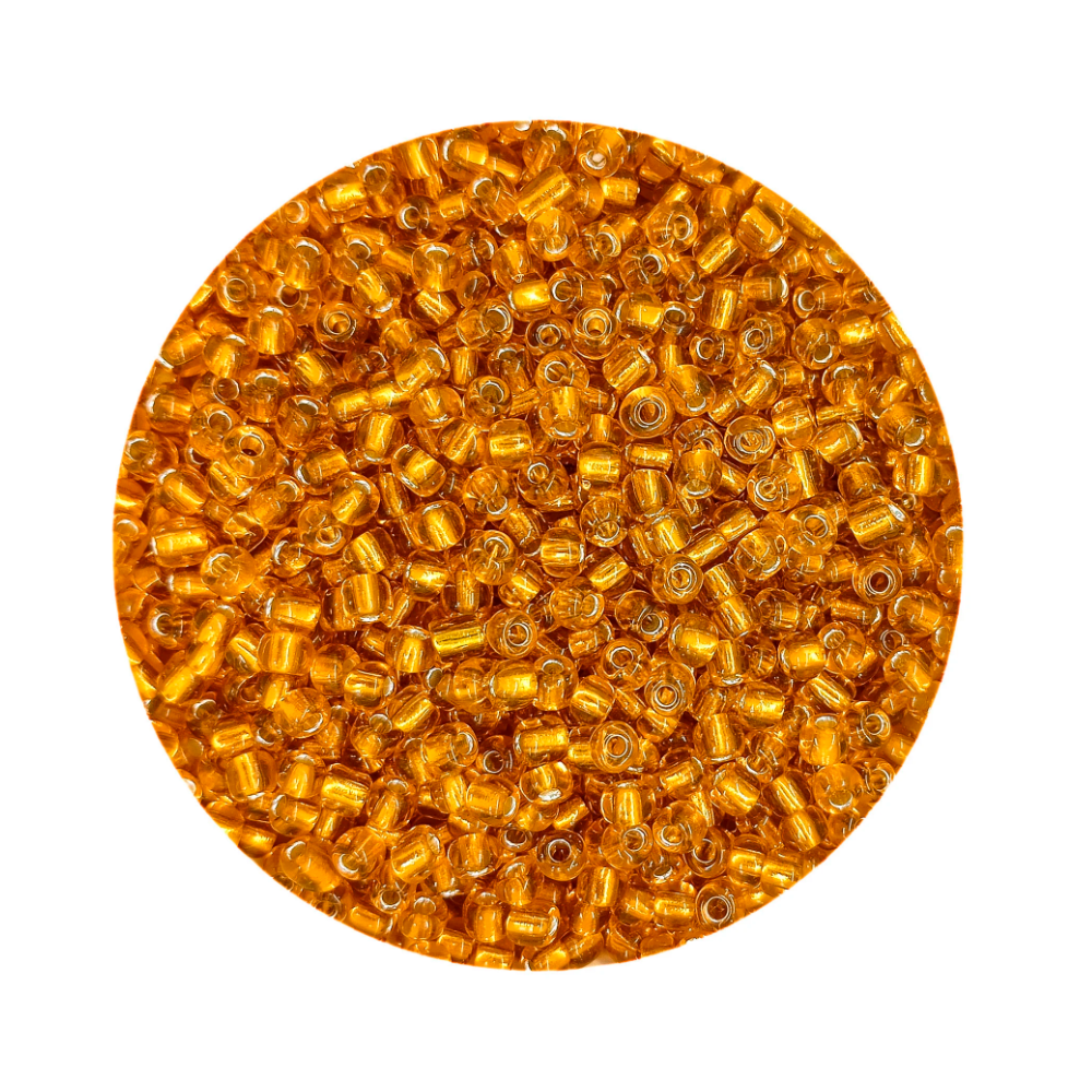 Pacote 500G Conta De Missanga Transparente Laranja