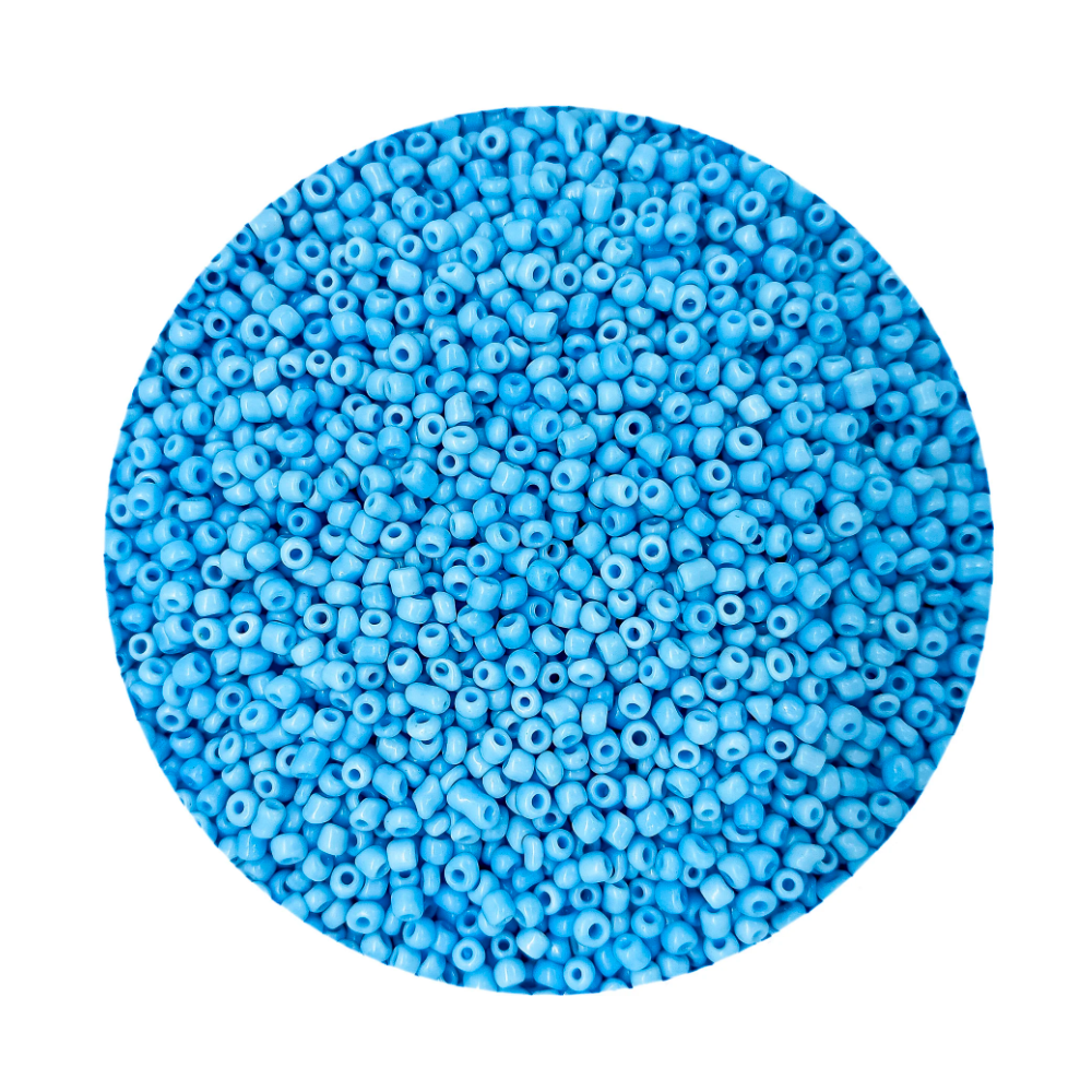 Pacote 500G Conta De Missanguinha Leitosa Azul