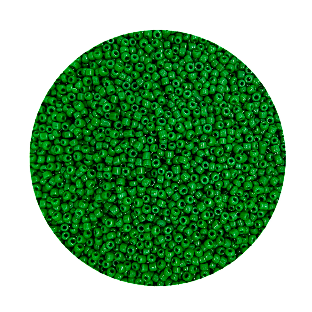 Pacote 500G Conta De Missanguinha Leitosa Verde
