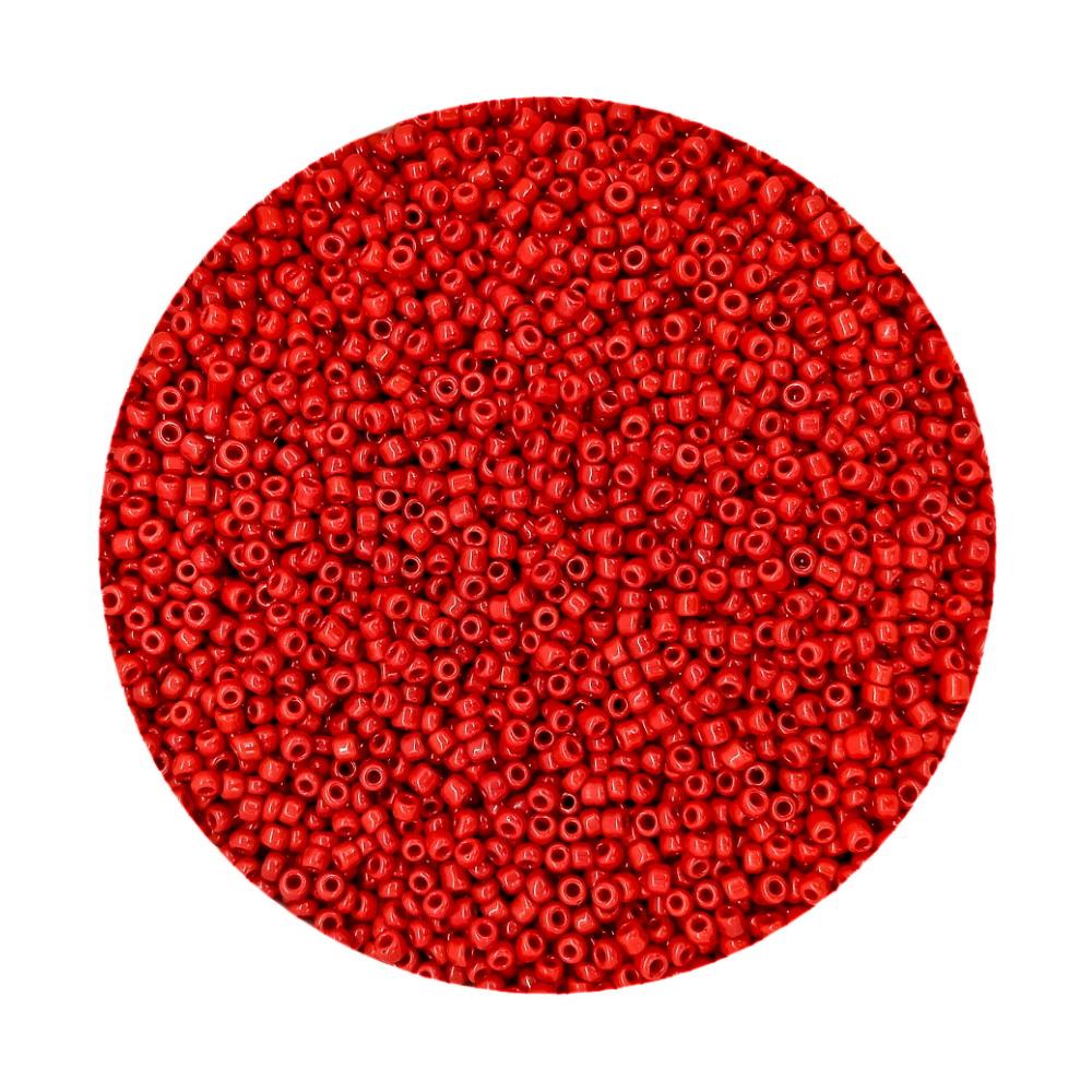 Pacote 500G Conta De Missanguinha Leitosa Vermelho