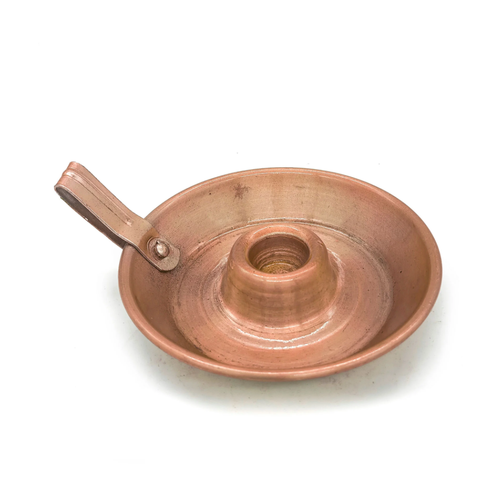Suporte p/ Vela Palito Castiçal Em Alumínio Cobre Porta Vela C/ Alça
