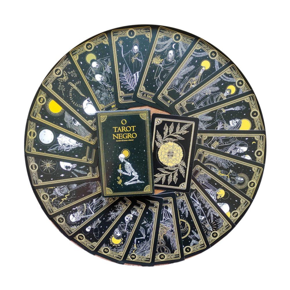 Tarot Negro Com 22 Cartas + Manual - Imagem 2