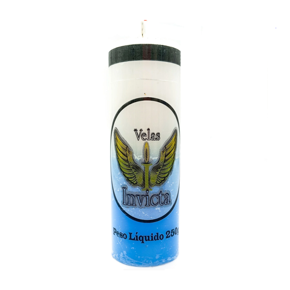 Vela De 7 Dias 44Mm Parafina Branca/Azul Unidade Invicta