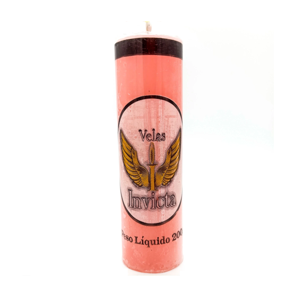 Vela De 7 Dias 44Mm Parafina Rosa Unidade Invicta