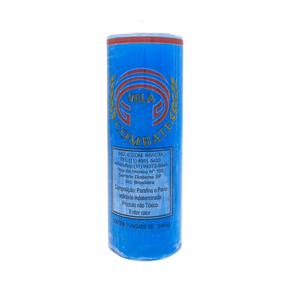 Vela De 7 Dias 50Mm Parafina Azul Unidade Combate