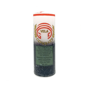 Vela De 7 Dias 50Mm Parafina Branca/Preta Unidade Combate