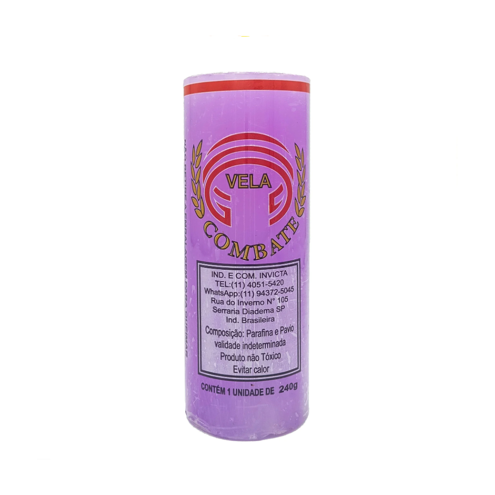 Vela De 7 Dias 50Mm Parafina Lilás Unidade Combate