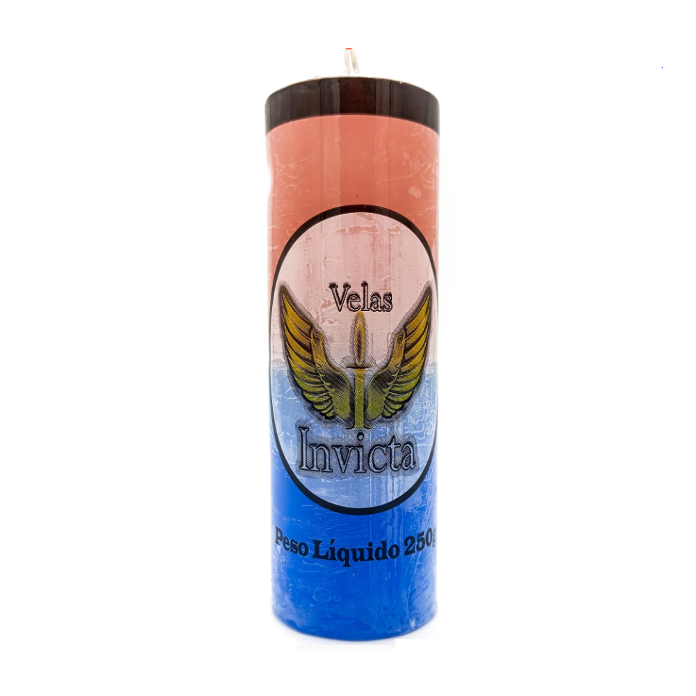 Vela De 7 Dias 50Mm Parafina Rosa/Azul Unidade Invicta