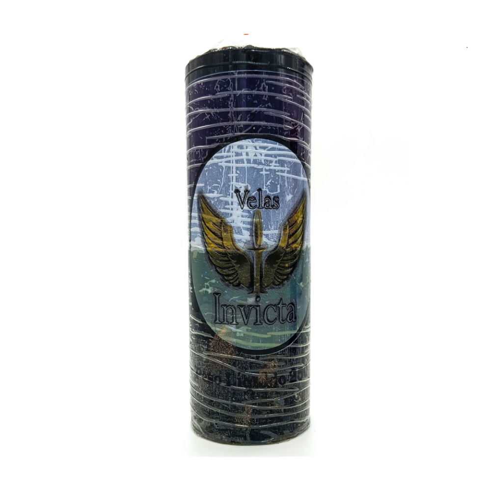 Vela De 7 Dias 50Mm Parafina Roxa/Preta Unidade Invicta