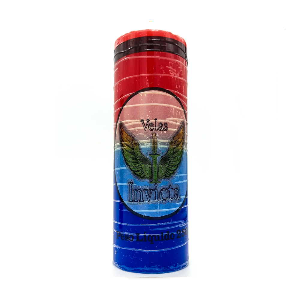 Vela De 7 Dias 50Mm Parafina Vermelho/Marinho Unidade Invicta