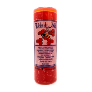 Vela De 7 Dias 55Mm Aromatizada Mel Parafina Vermelha Unidade Invicta