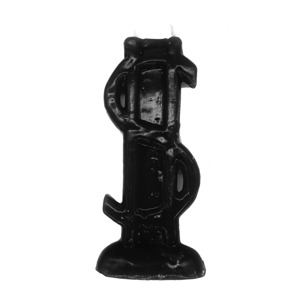 Vela De Magia Cifrão $ Dinheiro Preto