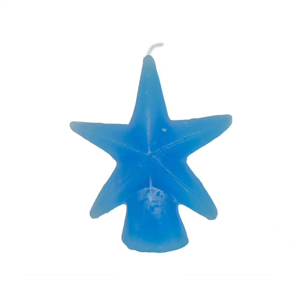 Vela De Magia Estrela Cinco Pontas Azul