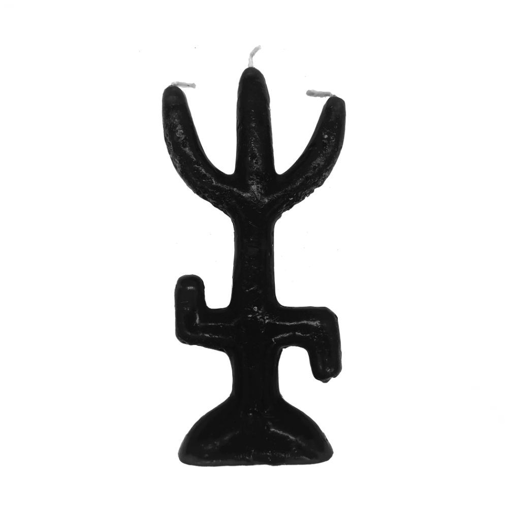 Vela De Magia Garfo Tridente Preto