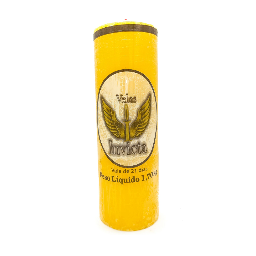 Vela Devocional 21 Dias Parafina Amarela Unidade Invicta