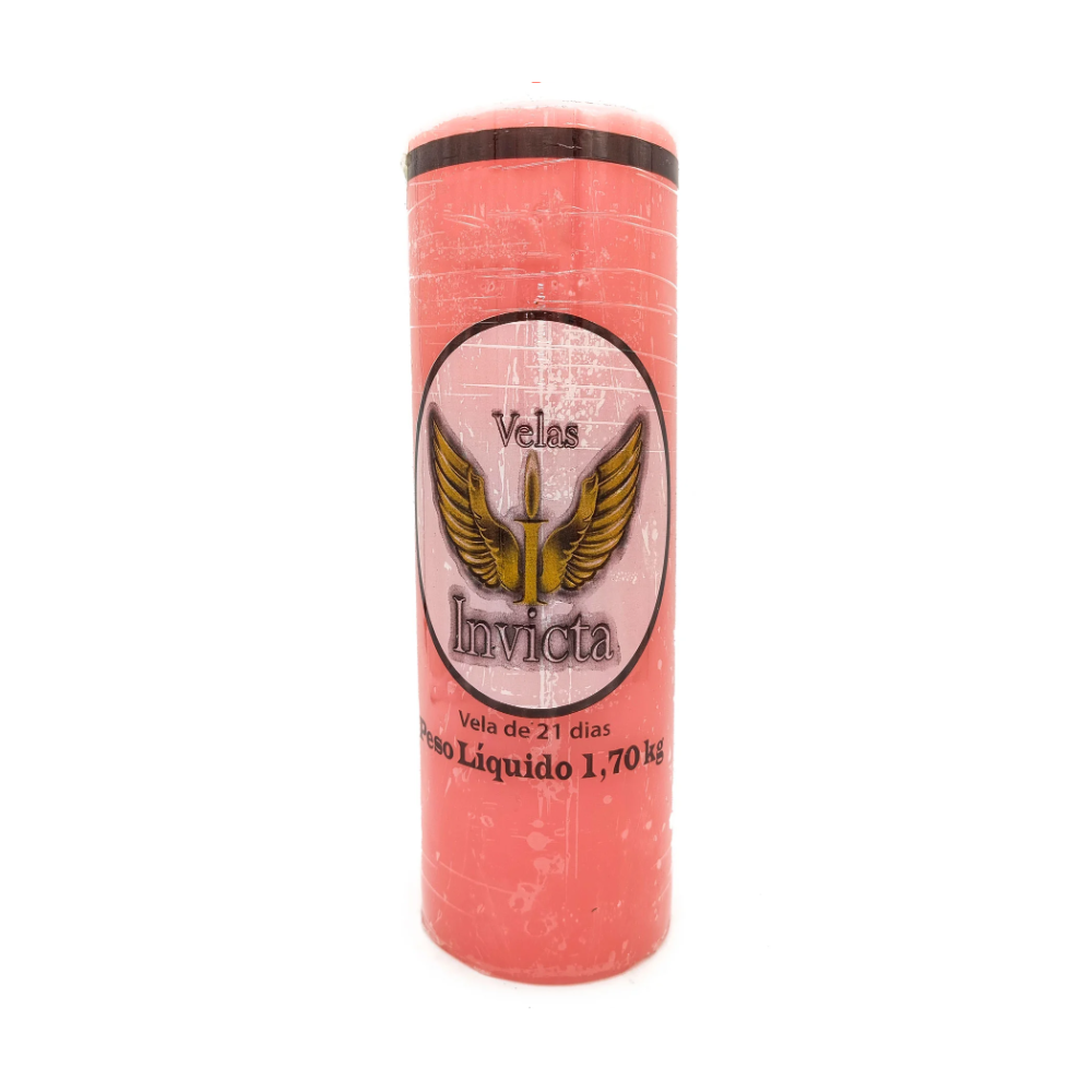 Vela Devocional 21 Dias Parafina Rosa Unidade Invicta
