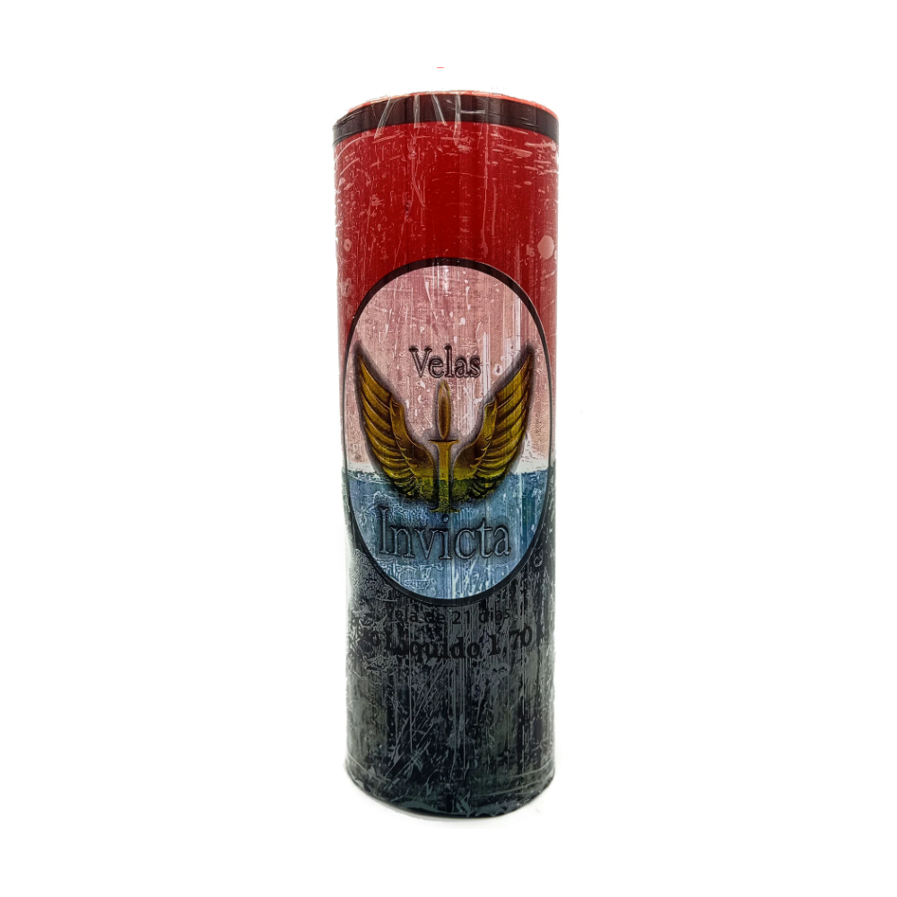 Vela Devocional 21 Dias Parafina Vermelho/Preta Unidade Invicta
