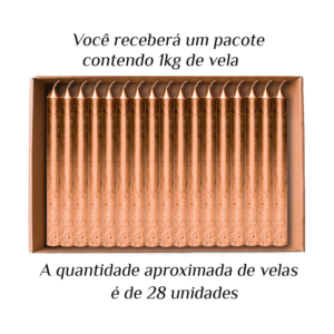 Vela Palito 20Cm De Parafina Cobre 1Kg