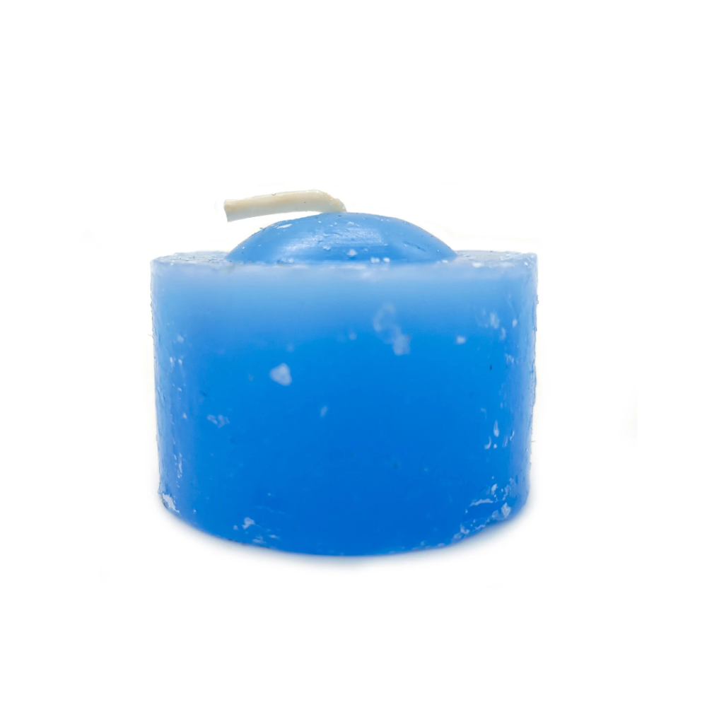 Vela Rechaud Azul Pequena Lamparina Refil Recho