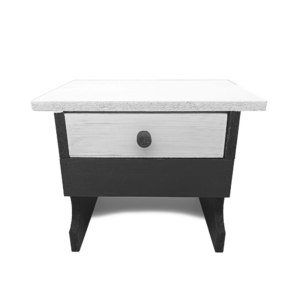 Banco P/ Preto Velho C/ Gaveta Bicolor Branco/Preto Mdf/Mdp
