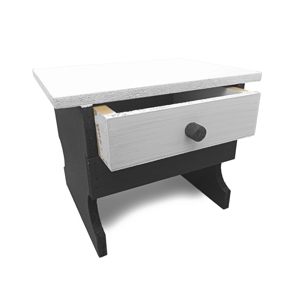Banco P/ Preto Velho C/ Gaveta Bicolor Branco/Preto Mdf/Mdp - Imagem 2