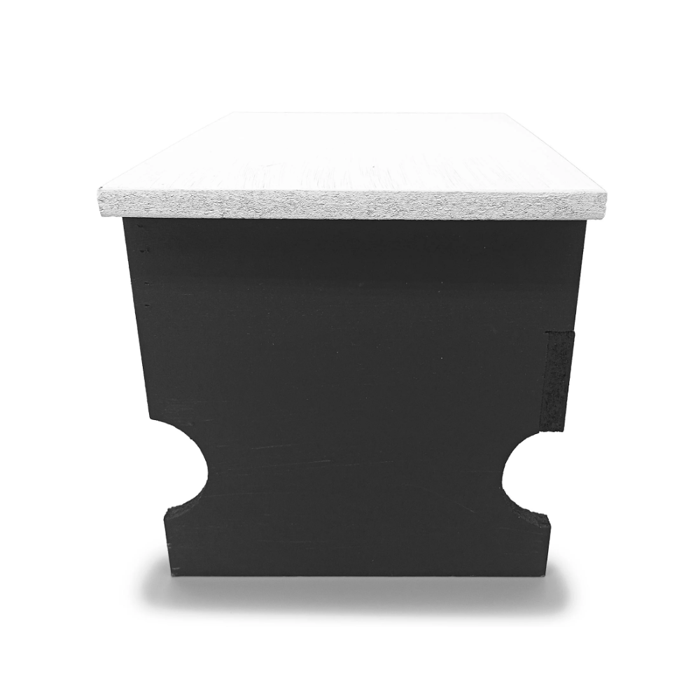 Banco P/ Preto Velho C/ Gaveta Bicolor Branco/Preto Mdf/Mdp - Imagem 3