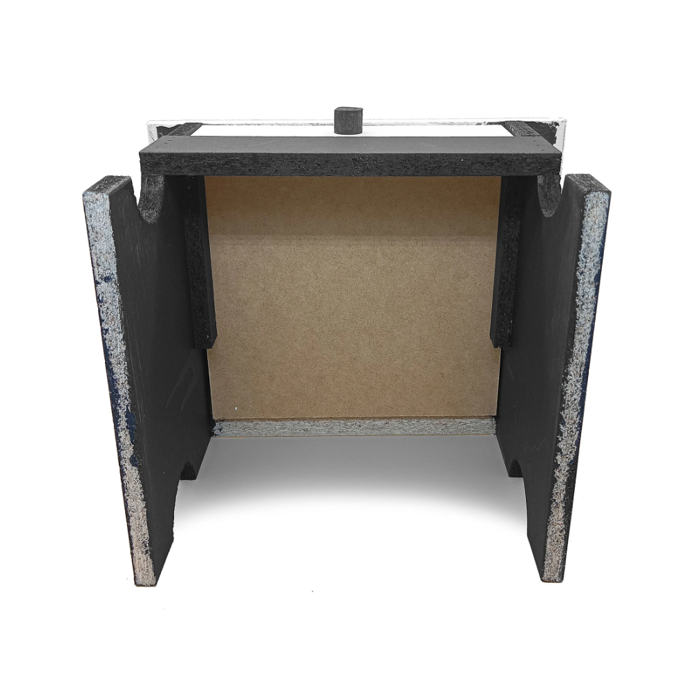 Banco P/ Preto Velho C/ Gaveta Bicolor Branco/Preto Mdf/Mdp - Imagem 4