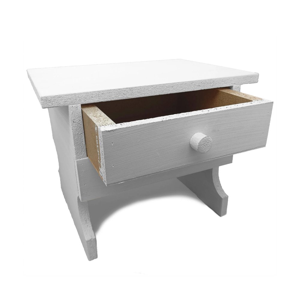 Banco P/ Preto Velho C/ Gaveta Branco Mdf/Mdp - Imagem 3