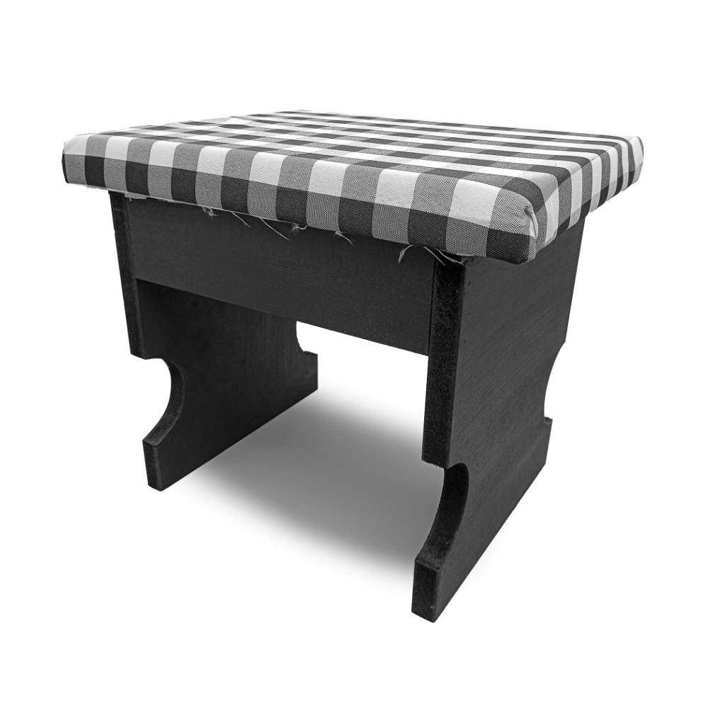 Banco P/ Preto Velho Estofado Xadrez Simples Mdf/Mdp - Imagem 2