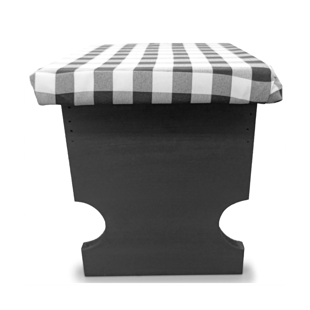Banco P/ Preto Velho Estofado Xadrez Simples Mdf/Mdp - Imagem 3