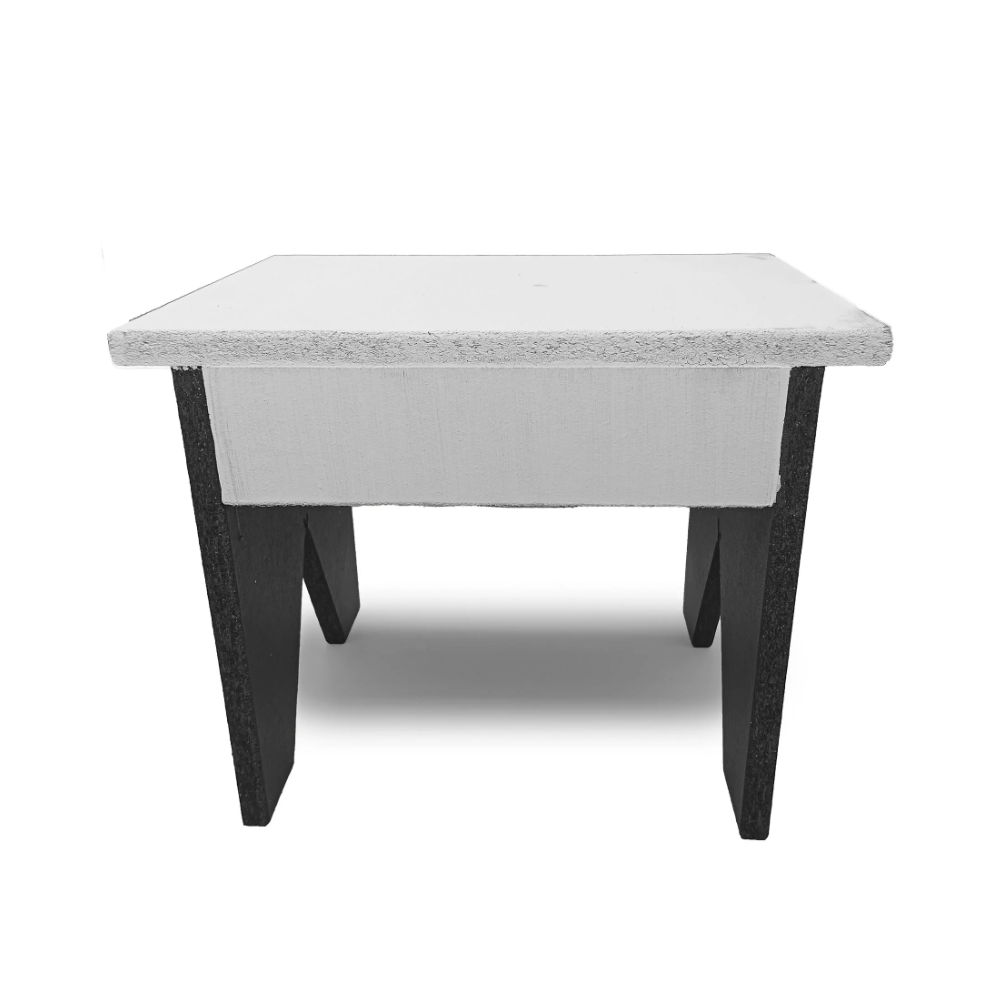 Banco P/ Preto Velho Simples Bicolor Branco/Preto Mdf/Mdp