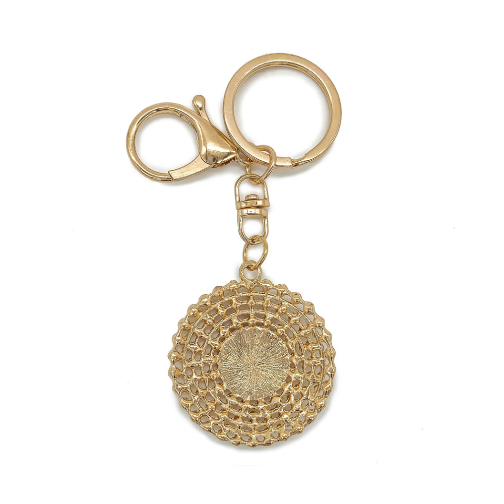 Chaveiro Católico Premium Nsra. Aparecida Circulo Cravejado - Imagem 2