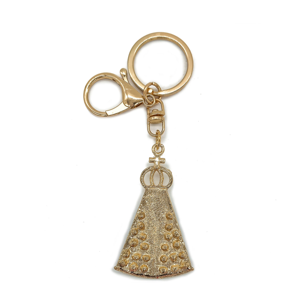 Chaveiro Católico Premium Nsra. Aparecida Cravejada Pedraria - Imagem 2