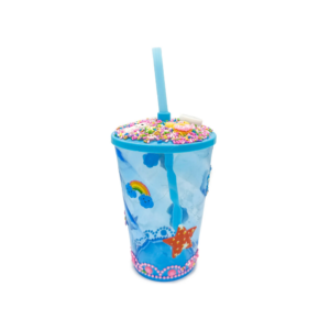 Copo Enfeitado P/ Erê Criança Diversos 500Ml Azul
